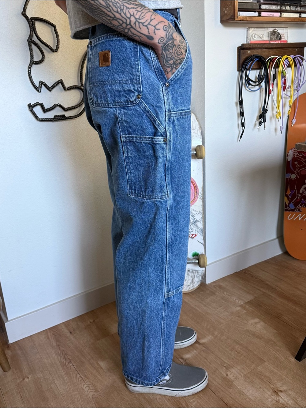 Carhartt B73 DST Double Knee Denim Workwear Utility Jeans ~ Size 29 x 31 - Picture 2 of 9